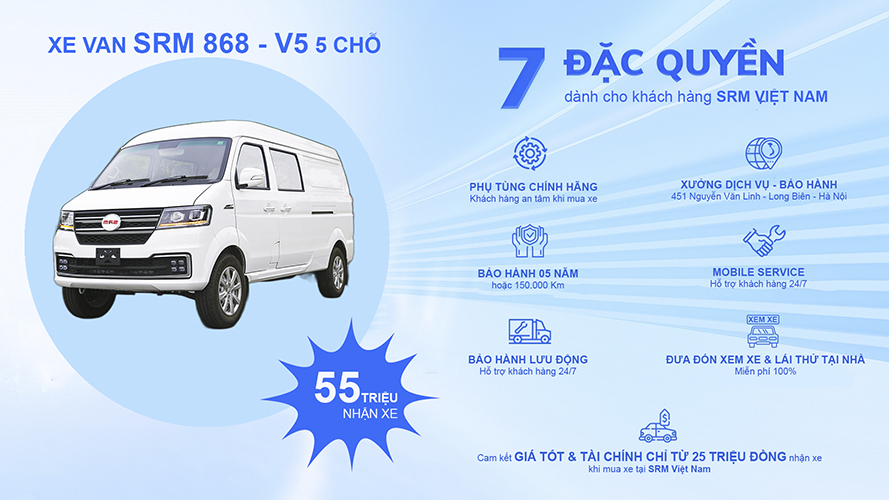 xe van srm 868 v5 Xe tải Van SRM 868 5 chỗ