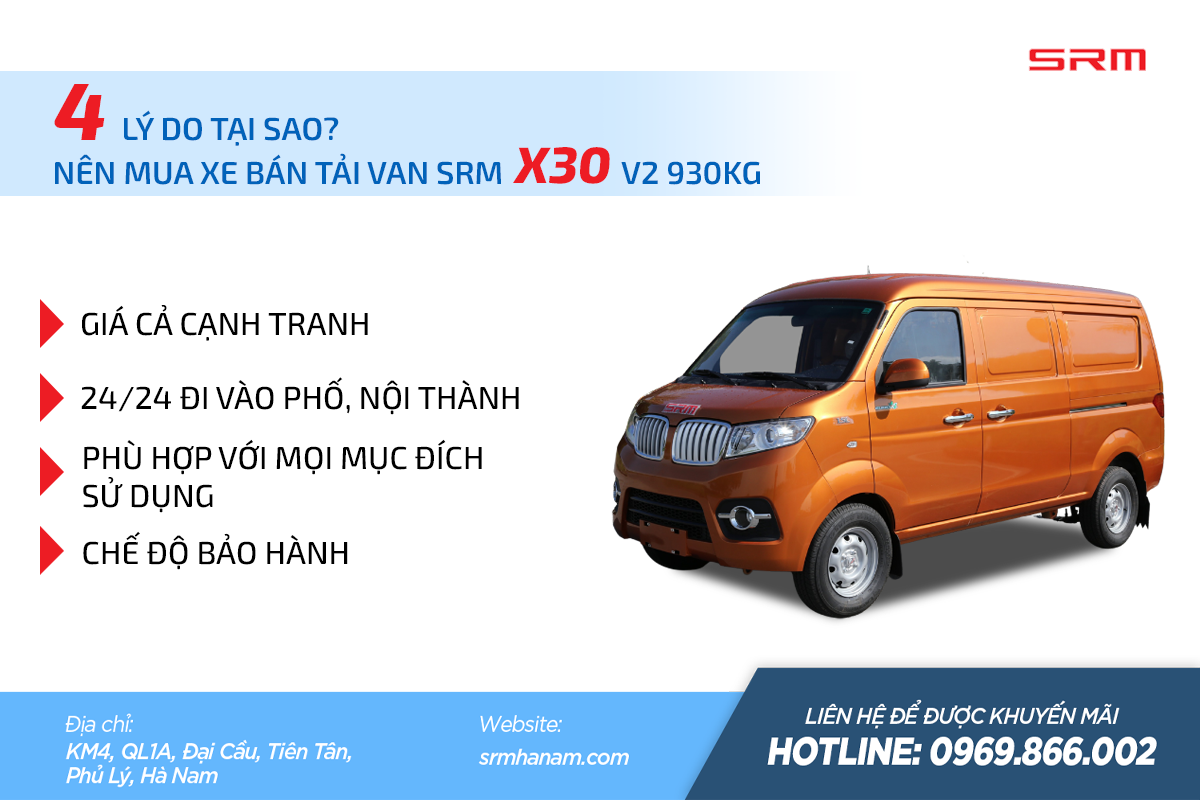mua xe tải van SRM V2 930kg